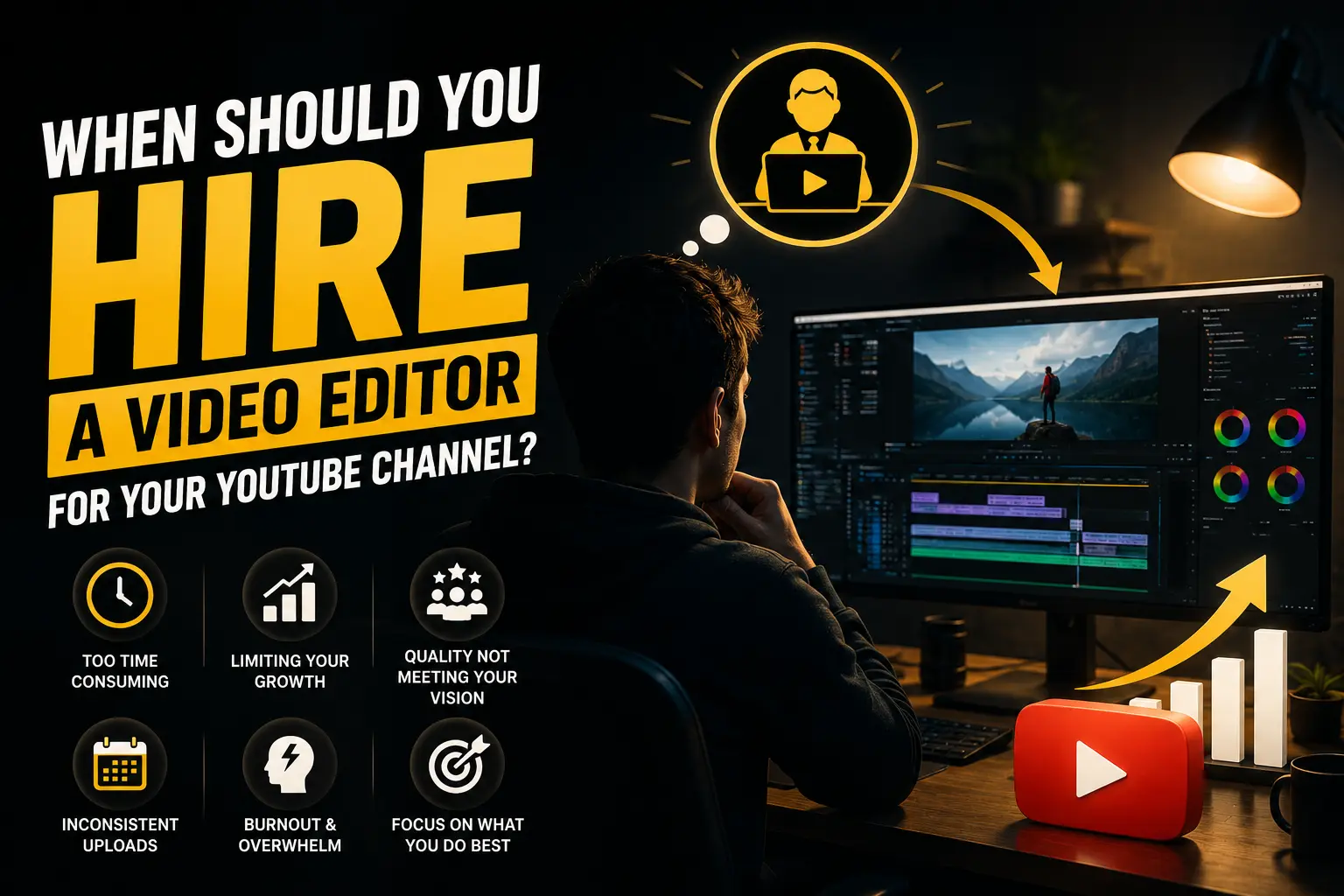 Editor considering when to hire a video editor for a YouTube channel